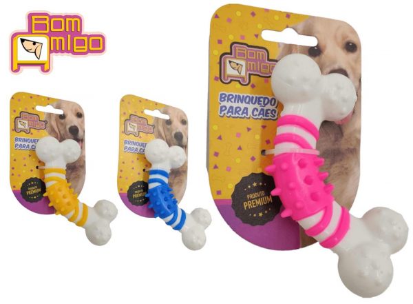 Mordedor Osso Torto de Nylon para Cachorros e Pets - Bom Amigo