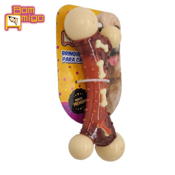 Mordedor Osso Flatter com aroma de Bacon para Cachorros e Pets- Bom Amigo