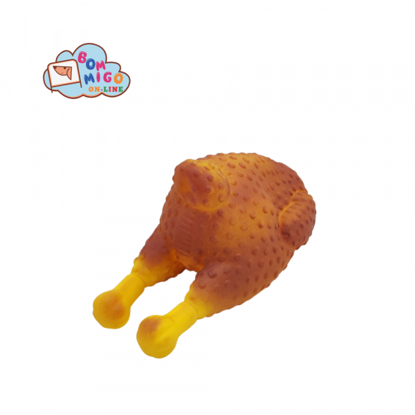 Brinquedo mordedor pet frango assado para cachorros Bom amigo