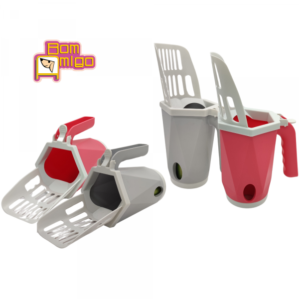 PÁ COM DISPENSER COLETOR PRATIC para pets Bom Amigo