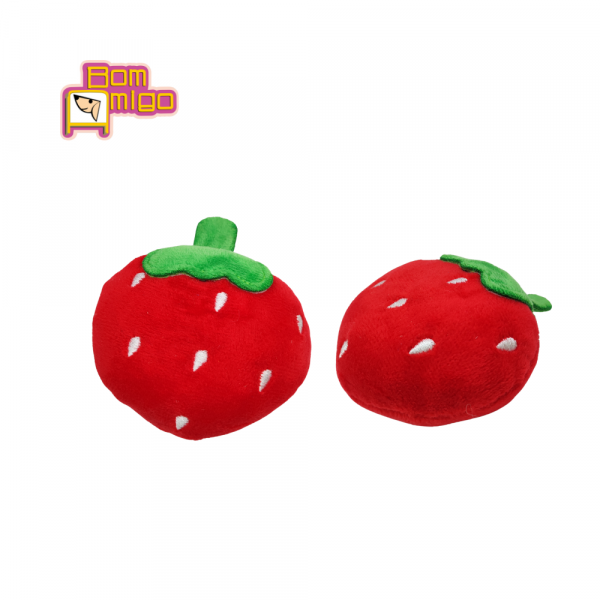 PELUCIA MORANGO com apito para Pets - Bom Amigo