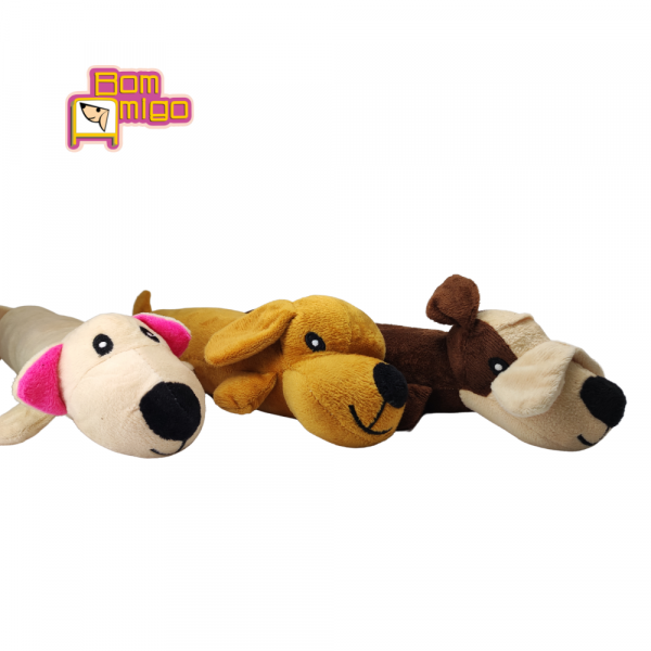 DOG PELUCIA LONG COLOURS com apito para Pets - Bom Amigo
