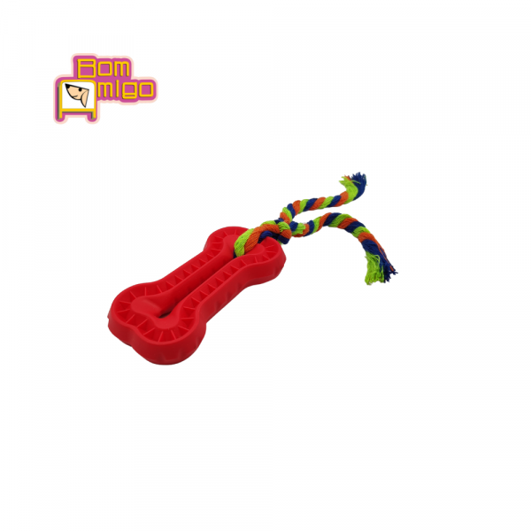 DOG BIB BONE mordedor com corda  para cachorro Bom Amigo - Image 3